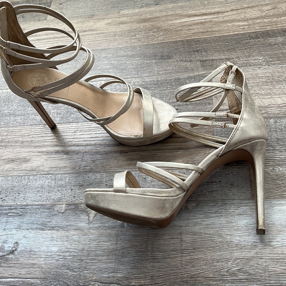 Guess Gold Strappy Heels